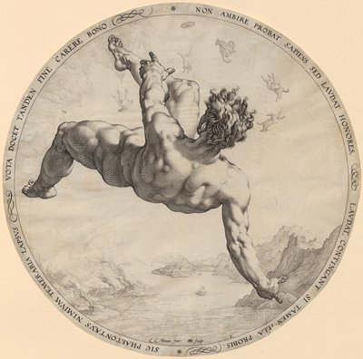 La chute de Phaéton, planche 3 de la série « Les quatre conquérants du ciel » - Hendrick Goltzius