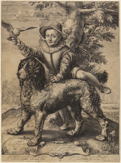 Frederick de Vries avec le chien de Goltzius - Hendrick Goltzius