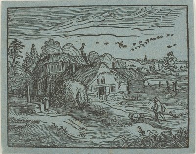 Paysage avec une ferme, extrait de Quatre petits paysages - Hendrick Goltzius