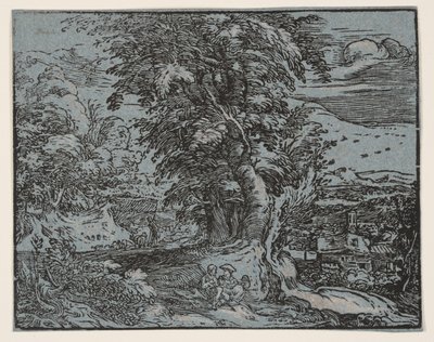 Paysage avec un couple de bergers - Hendrick Goltzius