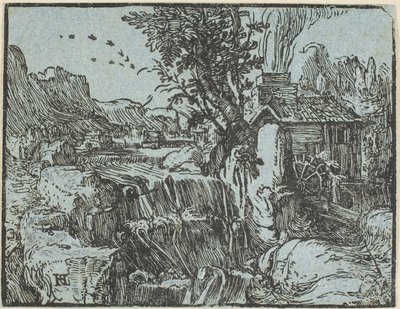 Paysage avec une cascade, de Quatre petits paysages - Hendrick Goltzius