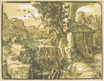 Paysage avec une Cascade, des Quatre Petits Paysages - Hendrick Goltzius