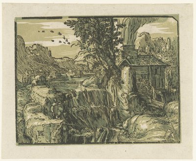Paysage avec cascade (Quatre petits paysages) - Hendrick Goltzius