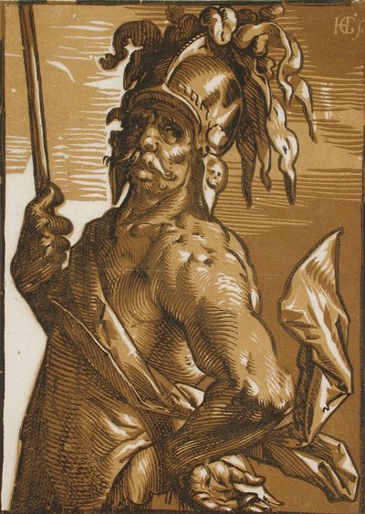 Mars (Halbfigur) - Hendrick Goltzius
