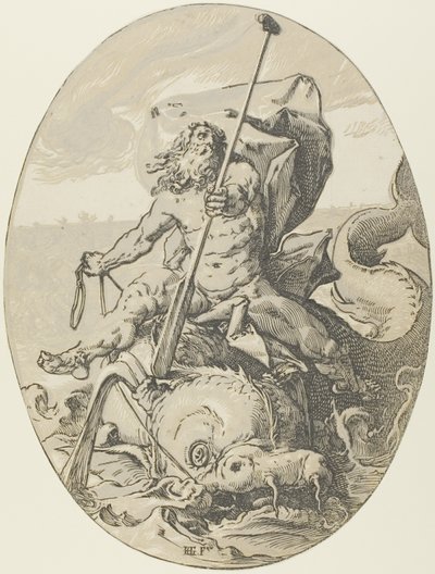 Oceanus, planche deux de Demogorgon et les divinités - Hendrick Goltzius