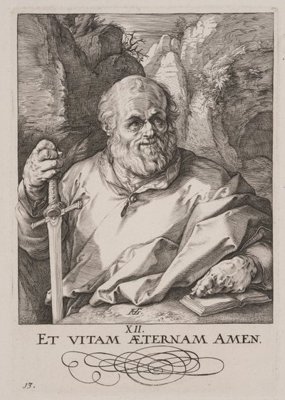 St Matthias, du Christ, des Apôtres et de St Paul avec le Credo - Hendrick Goltzius