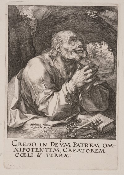 Saint Pierre, du Christ, des Apôtres et de Saint Paul avec le Credo - Hendrick Goltzius