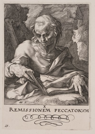 Saint Simon, du Christ, des Apôtres et de Saint Paul avec le Credo - Hendrick Goltzius