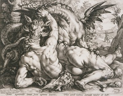 Le dragon dévorant les compagnons de Cadmos - Hendrick Goltzius