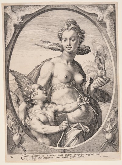 Vénus et Amor, de Trois dieux ou déesses païens - Hendrick Goltzius