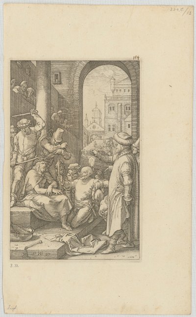 La moquerie du Christ, planche 7 de la série « La Passion » - Hendrick Goltzius