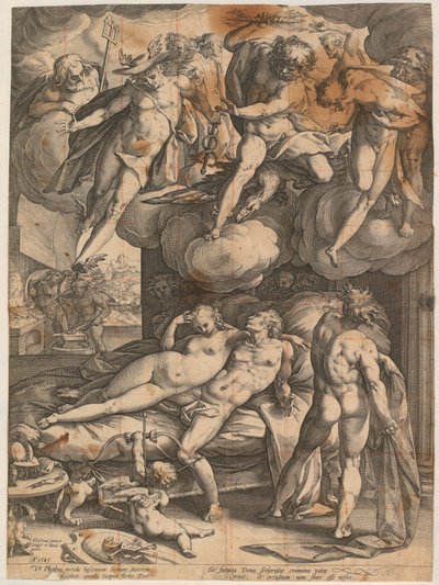 Un volcan surprend Mars et Vénus - Hendrick Goltzius