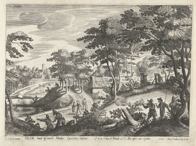 Paysage avec une scène de chasse - Hendrick Hondius (I)