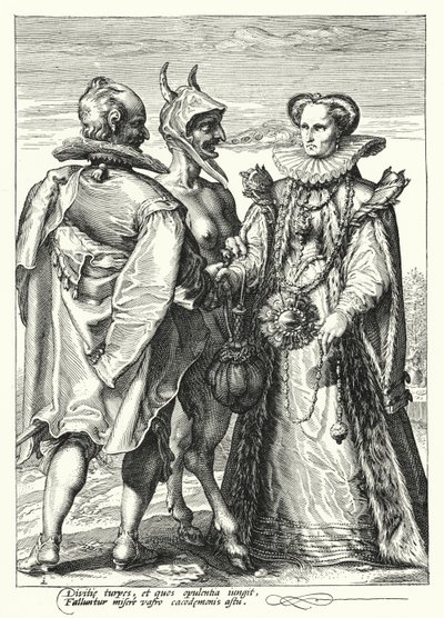 Mariage pour la richesse célébré par Satan - Hendrik (after) Goltzius