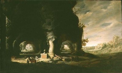 Une grotte dans un paysage imaginaire, c.1643 - Hendrik Cornelisz. van Vliet