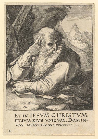 Saint André, de Christ, les Apôtres et Saint Paul avec le Credo - Hendrik Goltzius