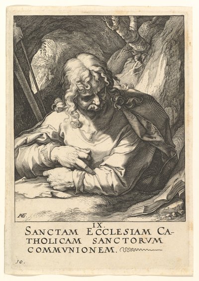 Saint Jacques le Mineur, de Christ, les Apôtres et Saint Paul avec le Credo - Hendrik Goltzius