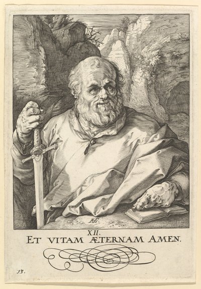 Saint Matthias, de Christ, les Apôtres et Saint Paul avec le Credo, vers 1589 - Hendrik Goltzius