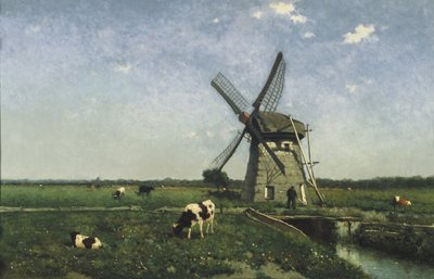 Paysage avec moulin à vent près de Schiedam - Hendrik Johannes Weissenbruch
