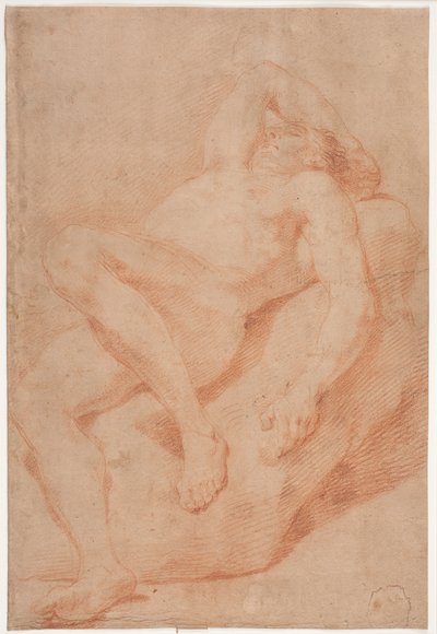 Étude de modèle masculin, à moitié couché - Hendrik Krock