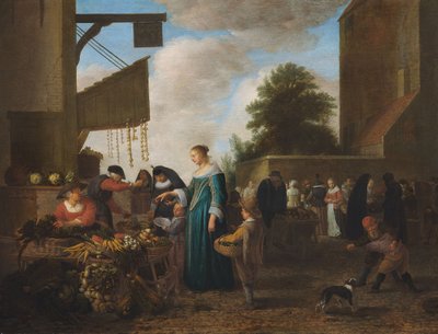 Marché aux légumes, vers 1660 (huile sur bois de chêne) - Hendrik Martensz Sorgh