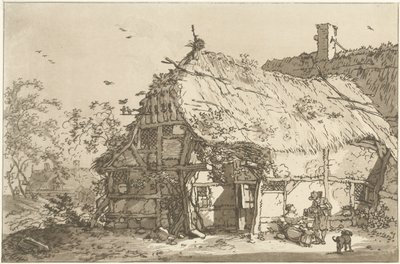 Ferme avec une famille dans la cour Douze dessins destinés à l