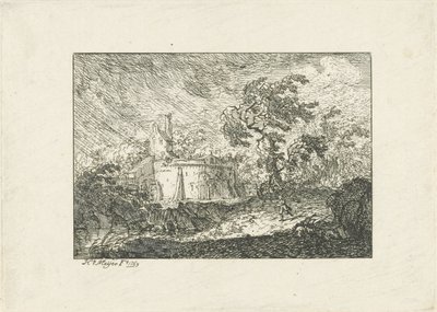 Paysage sous la pluie et la tempête - Hendrik Meijer