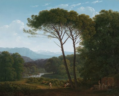 Paysage italianisant avec des pins - Hendrik Voogd