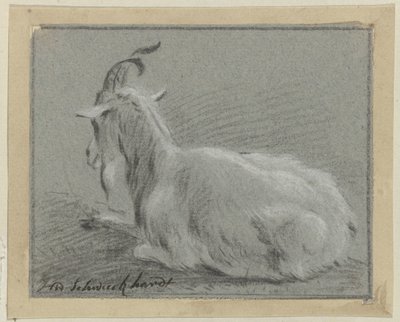 Chèvre couchée - Hendrik Willem Schweickhardt (signed by artist)