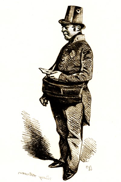 Le facteur, une lettre à la main (gravure) - Henri Bonaventure Monnier