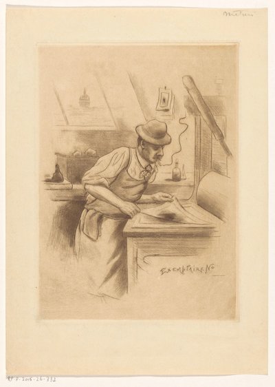 Imprimeur dans son atelier - Henri Boutet (possibly)