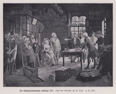 Arrestation du roi Louis XVI de France et de sa famille à Varennes alors qu