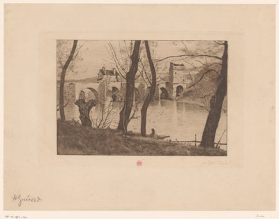 Vue sur le pont à Mantes-la-Jolie - Henri Charles Guérard