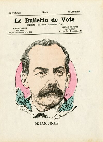 Bulletin 2e série, Satirique en couleurs: De Lanjuinais - Illustration de Henri Demare (1846-1888) - Henri Demare
