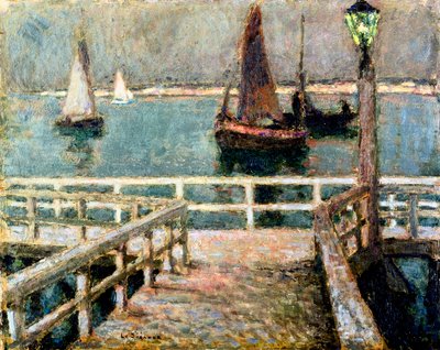 La jetee. Peinture de Henri Eugene Le Sidaner (Henri-Eugene Le Sidaner - Henri Eugene Augustin Le Sidaner