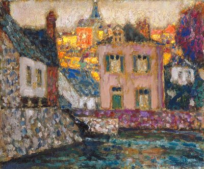 Étude pour maisons sur la rivière à Fougères - Henri Eugene Augustin Le Sidaner