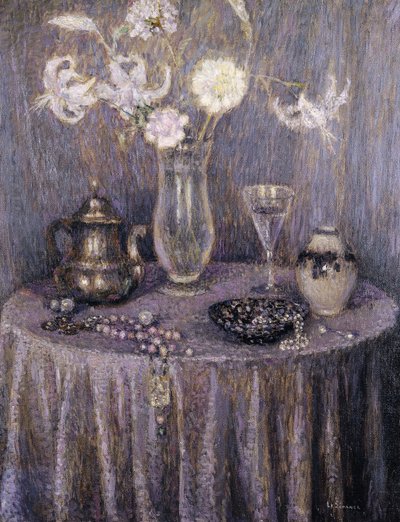 La Table, Harmonie Grise - Henri Eugene Augustin Le Sidaner
