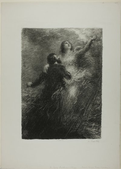 Finale du Vaisseau fantôme, deuxième planche - Ignace Henri Jean Fantin Latour