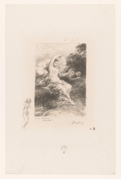 Lydé veille sur son amant endormi - Ignace Henri Jean Fantin Latour