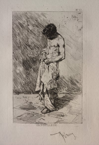 Homme cherchant des puces - Ignace Henri Jean Fantin Latour