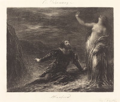 Manfred et Astarte (2e planche) - Ignace Henri Jean Fantin Latour