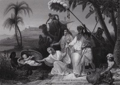 La découverte de Moïse - Henri Frederic (after) Schopin