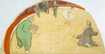 Spectacle de cirque avec danseuse, clowns - Henri Gabriel Ibels