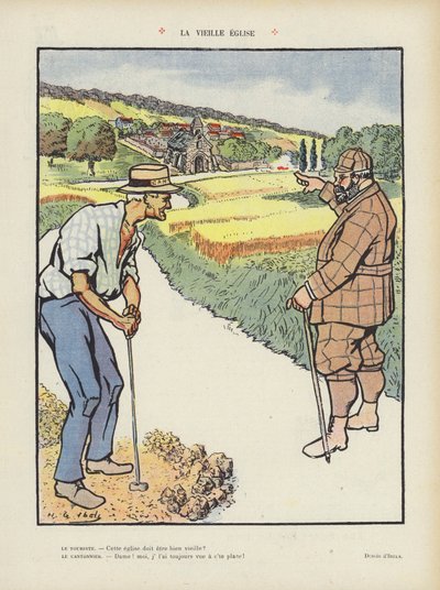 La vieille église. Illustration pour Le Rire - Henri Gabriel Ibels