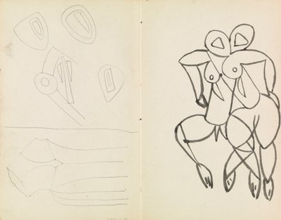 Cinq esquisses abstraites et études pour figures masculines et féminines - Henri Gaudier Brzeska