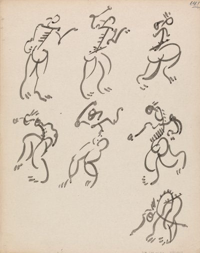 Sept figures dansantes, en trois registres - Henri Gaudier Brzeska