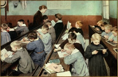En classe, le travail des petits - Henri Jules Jean Geoffroy