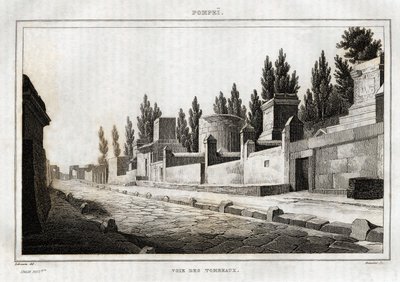 La voie des tombeaux, à Pompéi, gravure par Labrouste, dans « Italie pittoresque », Amable Coste éditeur, Paris - Henri Labrouste