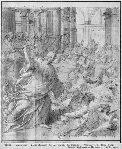 Vie du Christ, Jésus chassant les marchands du Temple, étude préparatoire de la tapisserie pour l