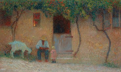 Paysan devant sa maison à Labastide-du-Vert, vers 1910 - Henri Martin